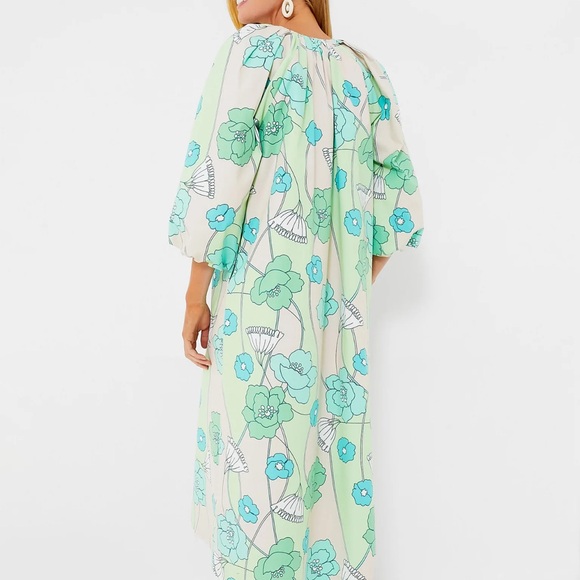 Tuckernuck (Hyacinth House) Green and Blue Floral Dorinda Midi Dress - Picture 4 of 10